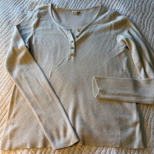 J. Crew Ribbed Knit Top in Cream